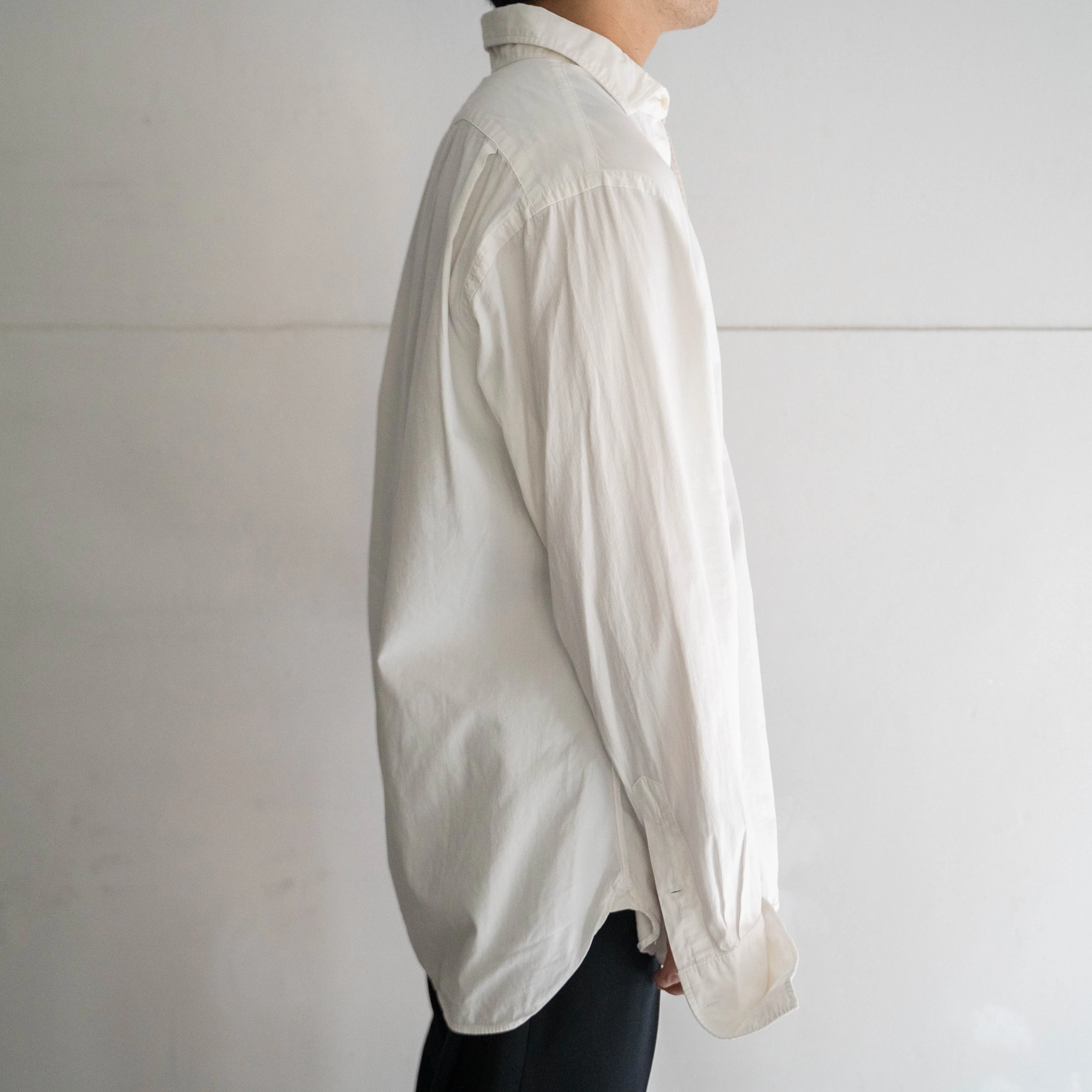 1990s Ralph Lauren white color light corduroy dress shirt
