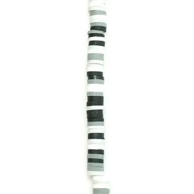 4mm Vinyl/Vulcanite Heishi Beads - Mixed Colors (Black/Grey)