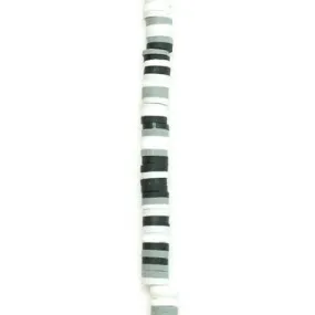 4mm Vinyl/Vulcanite Heishi Beads - Mixed Colors (Black/Grey)