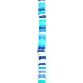 4mm Vinyl/Vulcanite Heishi Beads - Mixed Colors (Blue)