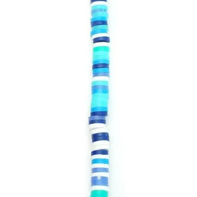 4mm Vinyl/Vulcanite Heishi Beads - Mixed Colors (Blue)