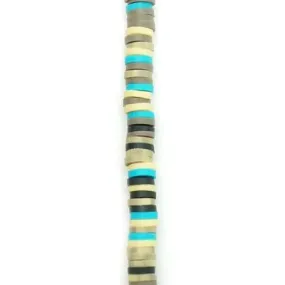 4mm Vinyl/Vulcanite Heishi Beads - Mixed Colors (Brown Blue)