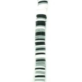 6mm Vinyl/Vulcanite Heishi Beads - Mixed Colors (Black/Grey)
