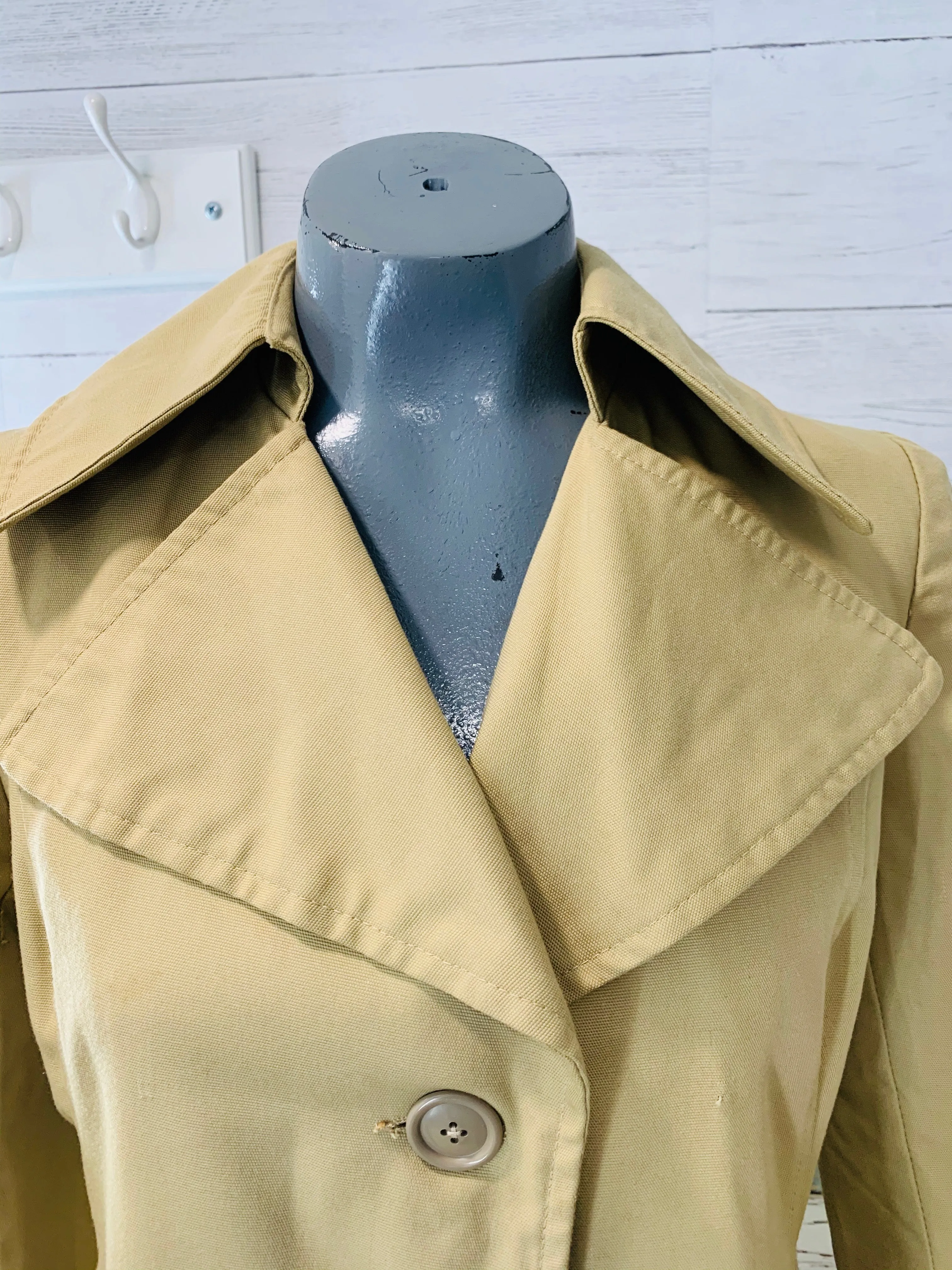 70’s khaki A-line Trench coat