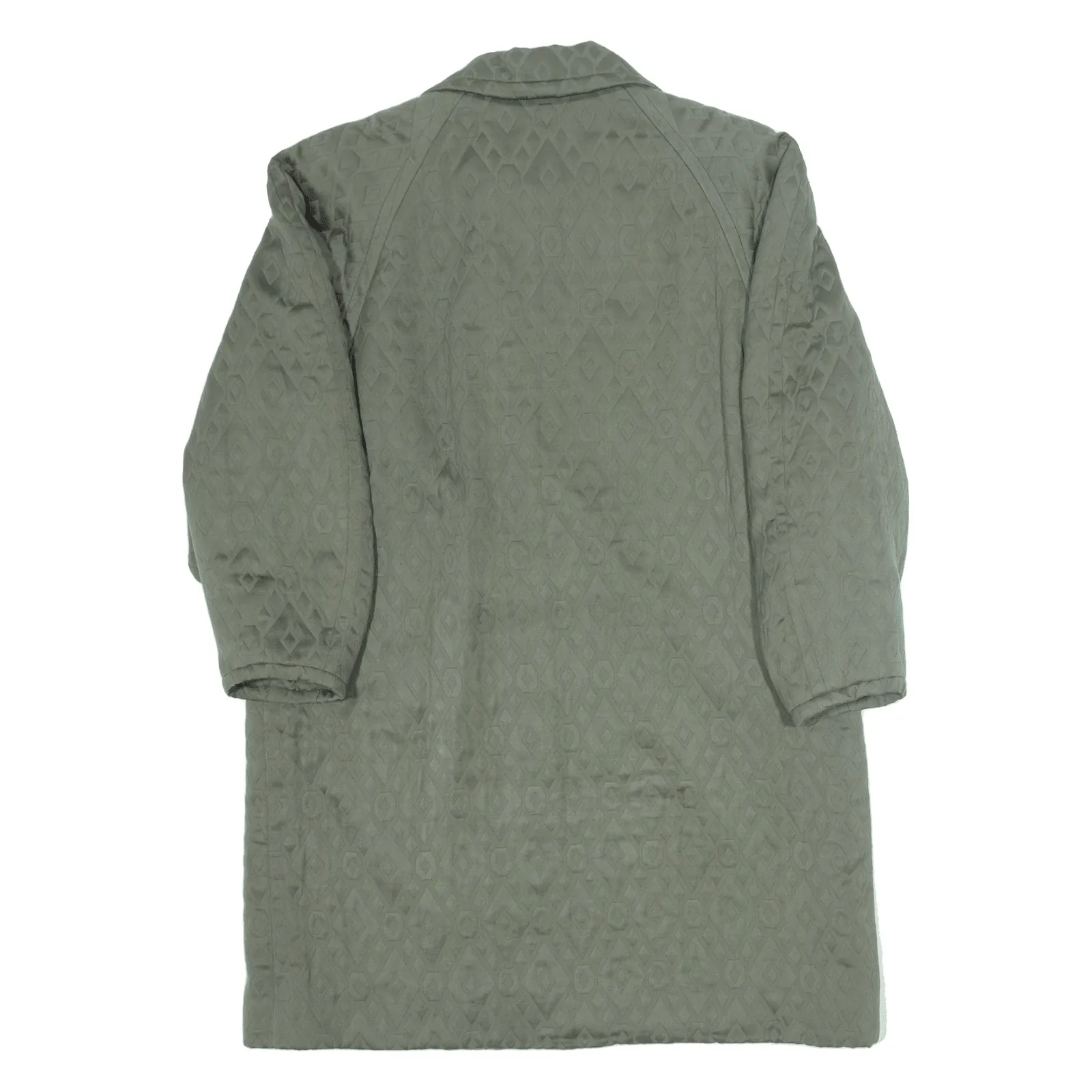 ALEXANDER MODA Insulated Womens Trench Coat Grey 90s Argyle L
