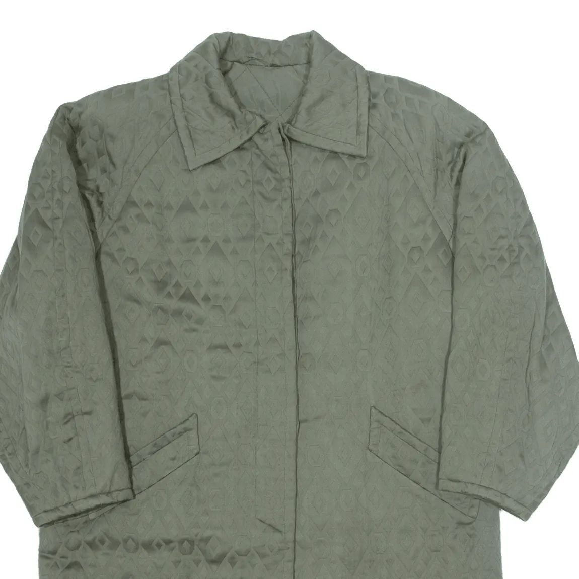 ALEXANDER MODA Insulated Womens Trench Coat Grey 90s Argyle L