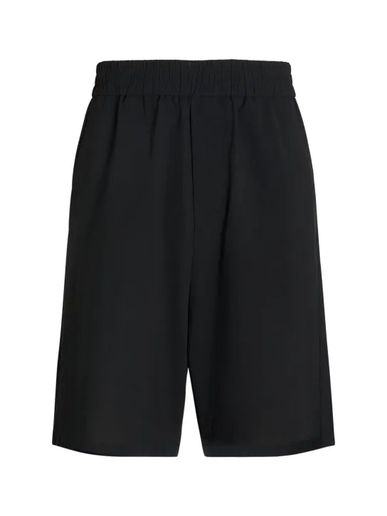 AMI Paris   Cotton crepe Bermuda shorts 