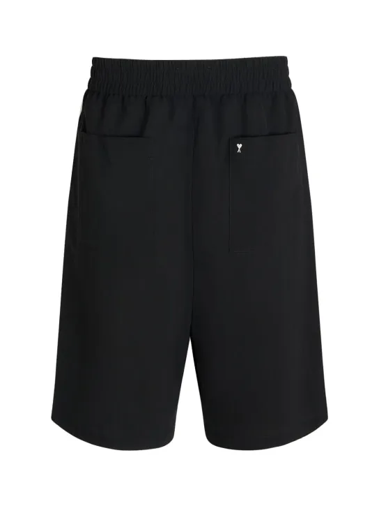 AMI Paris   Cotton crepe Bermuda shorts 