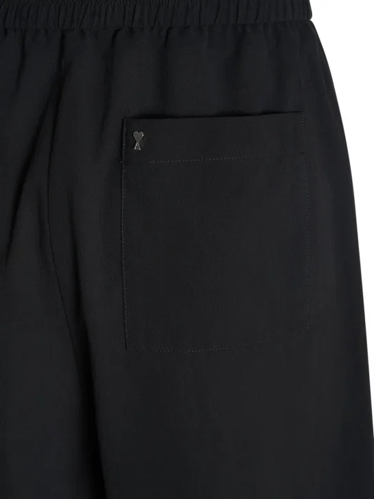 AMI Paris   Cotton crepe Bermuda shorts 