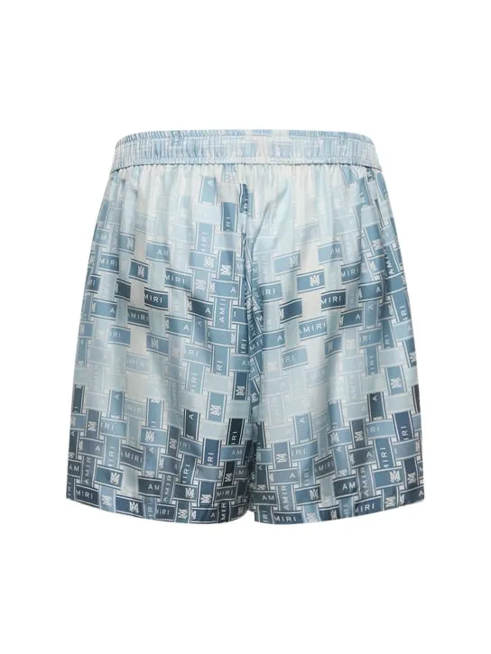 Amiri   Gradient Tape silk pajama shorts 