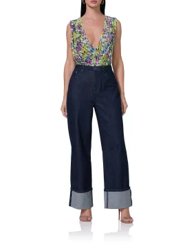 Aven Bodysuit - Olive Blur Floral