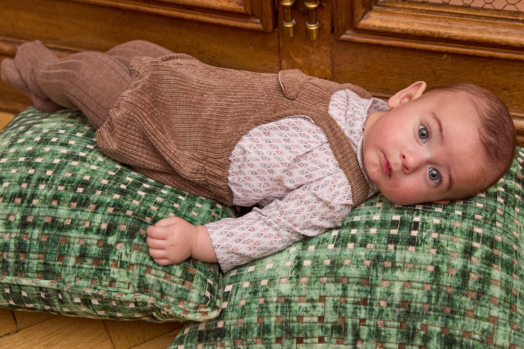 Baby Boy Cinnamon Corduroy Overalls