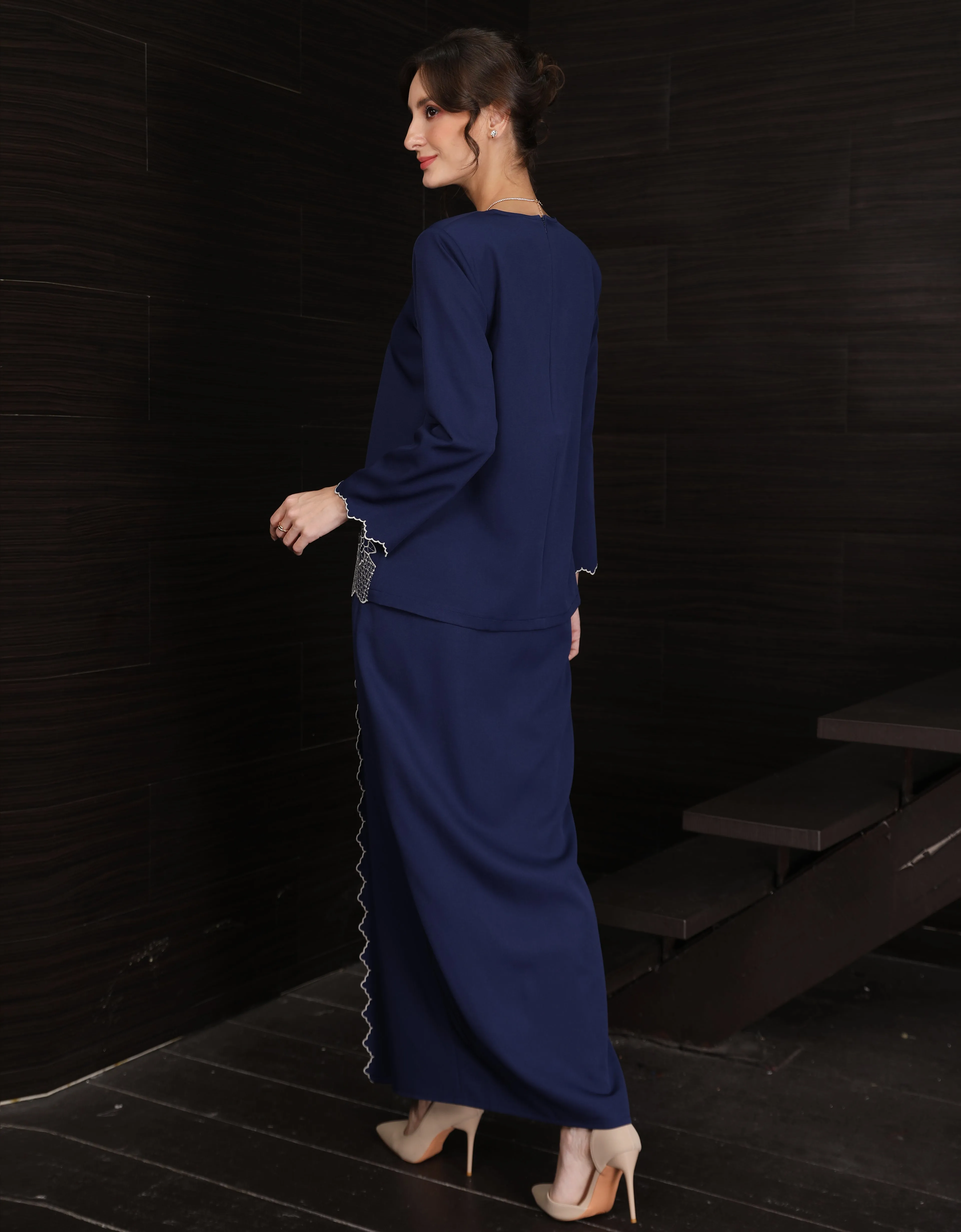 BAJU KURUNG KEDAH AGNES (NAVY BLUE)