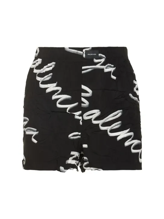 Balenciaga   Logo viscose pajama shorts 