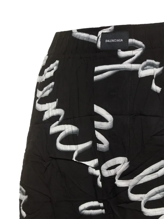 Balenciaga   Logo viscose pajama shorts 