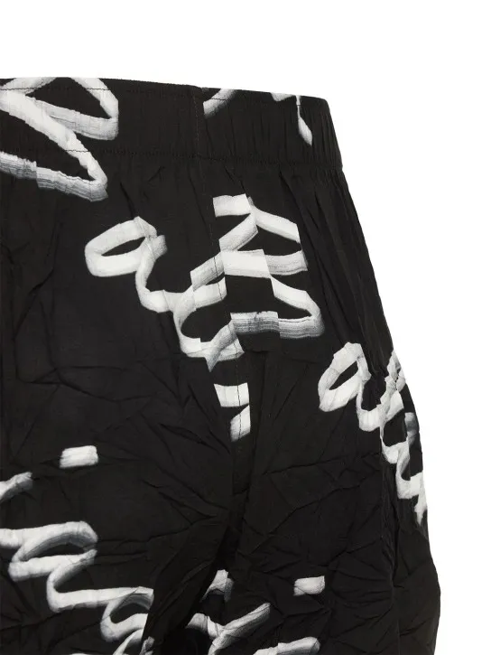 Balenciaga   Logo viscose pajama shorts 
