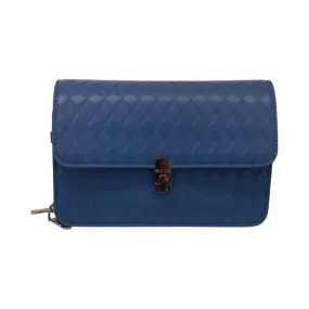 Blue Quilted Crossbody Bag