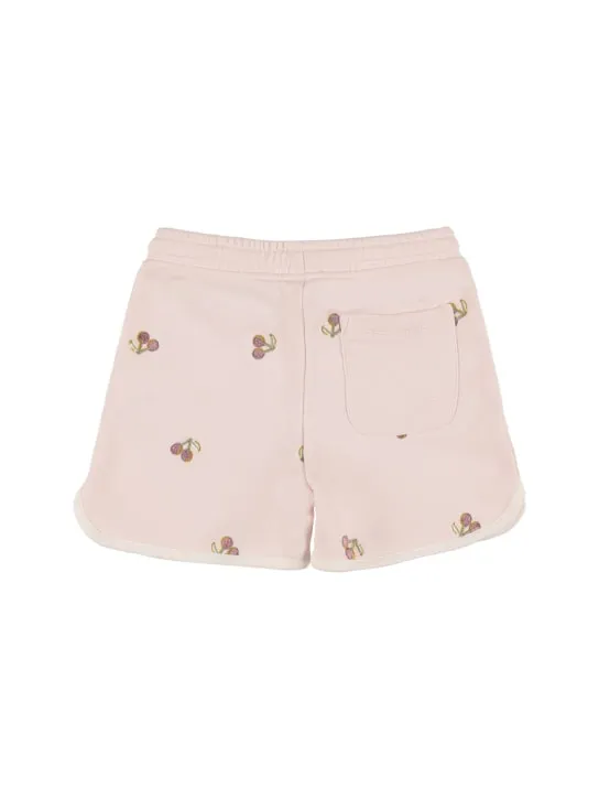 Bonpoint   Cherry embroidered cotton sweat shorts 