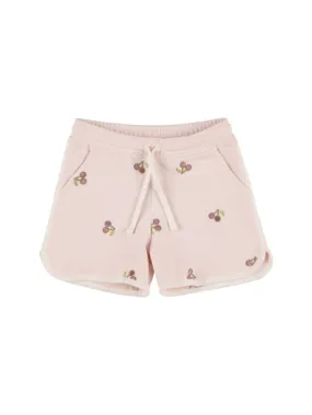 Bonpoint   Cherry embroidered cotton sweat shorts 