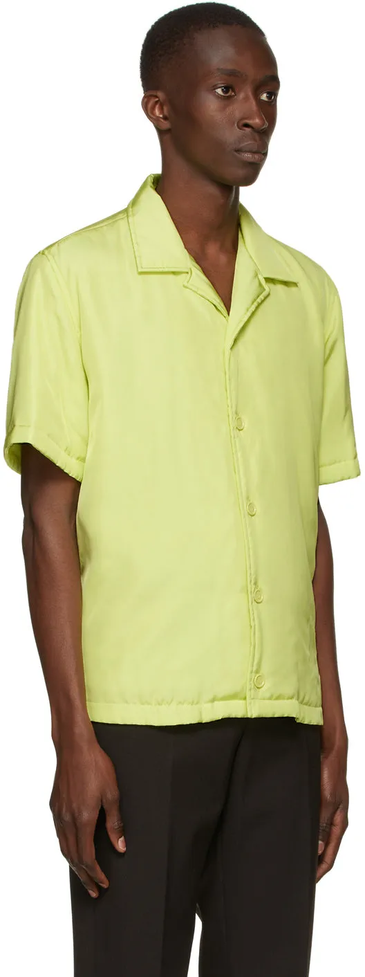 Bottega Veneta Green Printed Fluid Parachute Short Sleeve Shirt