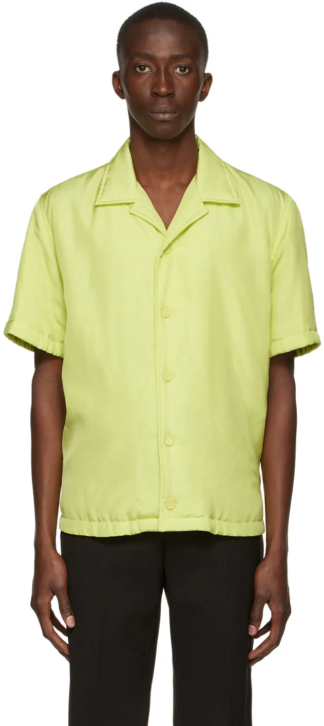 Bottega Veneta Green Printed Fluid Parachute Short Sleeve Shirt