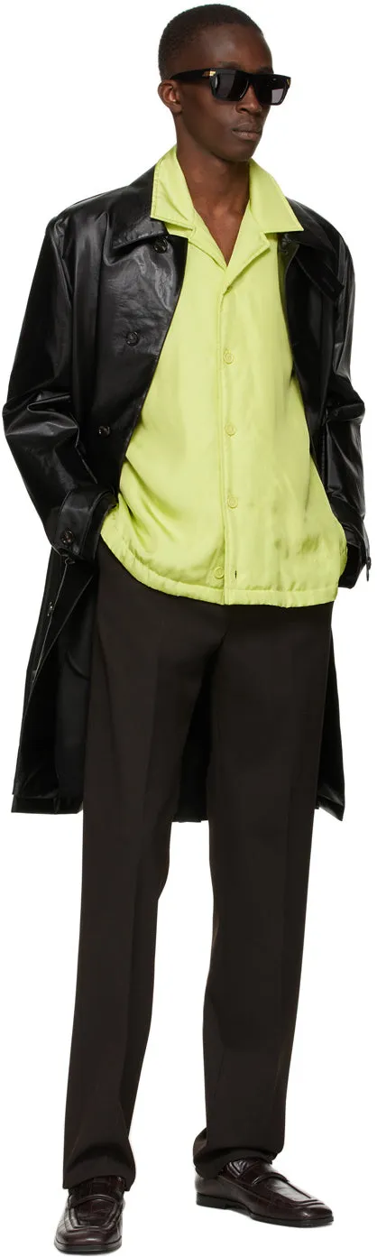 Bottega Veneta Green Printed Fluid Parachute Short Sleeve Shirt