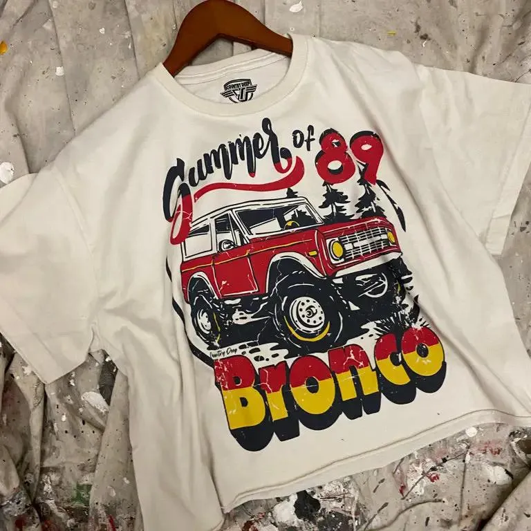 Bronco Summer of 1989 Vintage Relaxed Crop T-Shirt