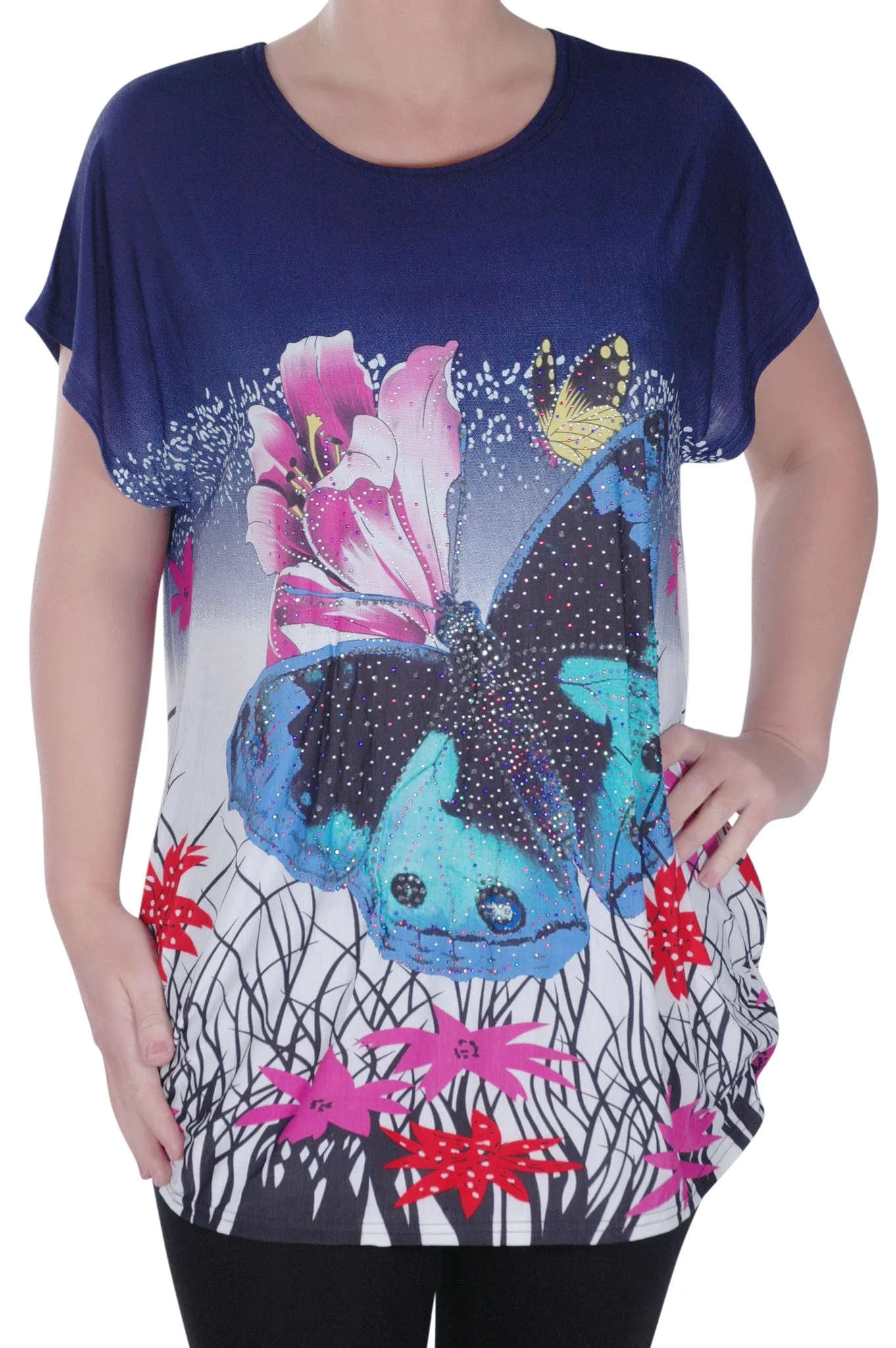 Butterfly Print Tunic Top