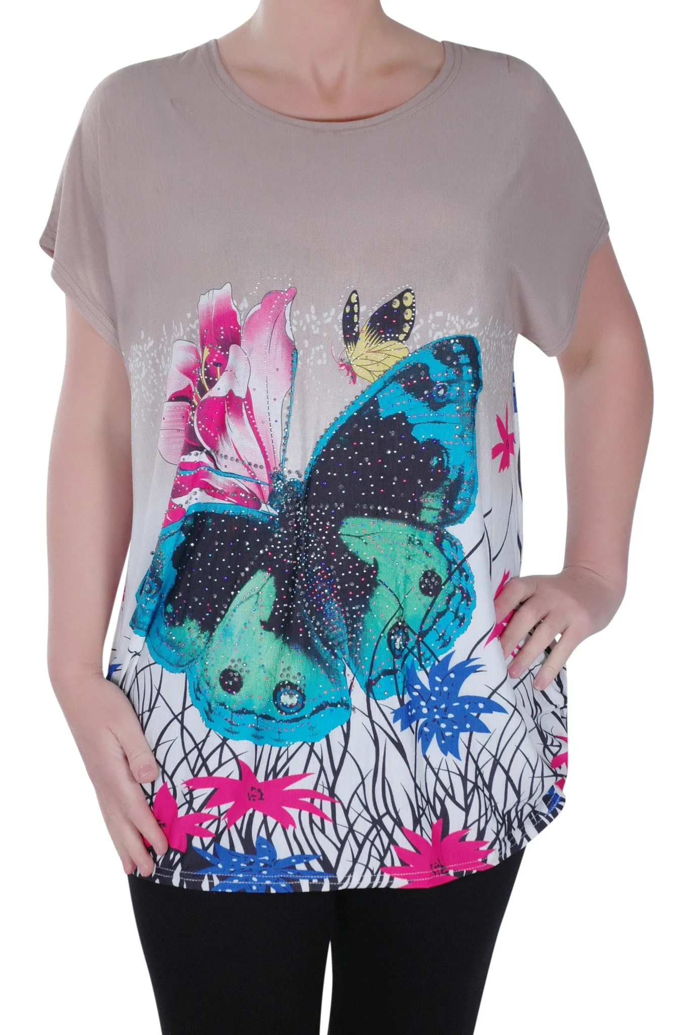 Butterfly Print Tunic Top