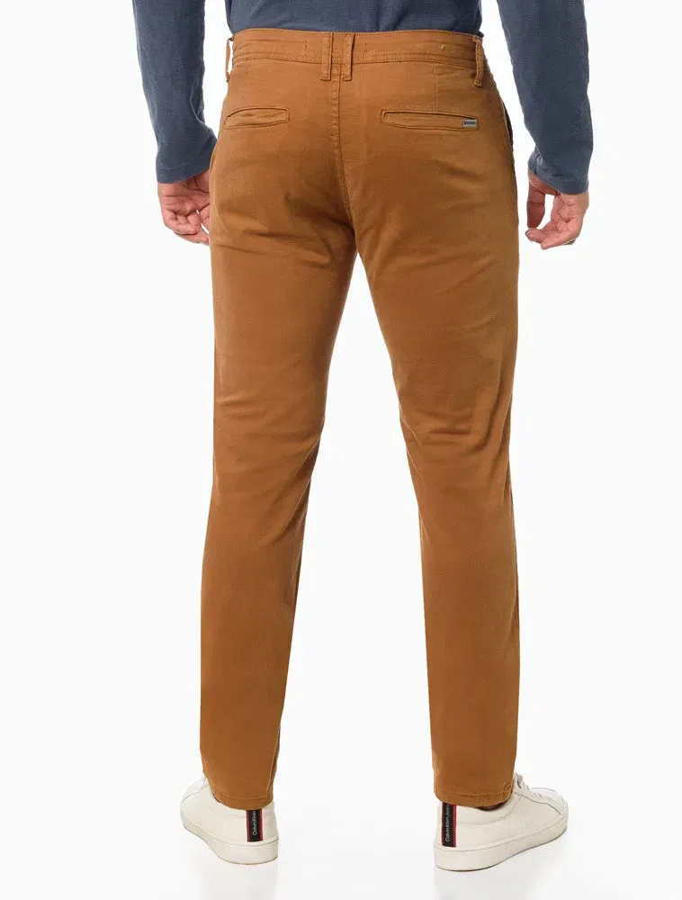 Calça De Sarja Masculina Chino Skinny Cintura Baixa Color Calvin Klein