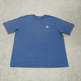 Carhartt Shirt Men 2XL Blue Crew Neck Tee Short Sleeve Lightweight Loose Fit