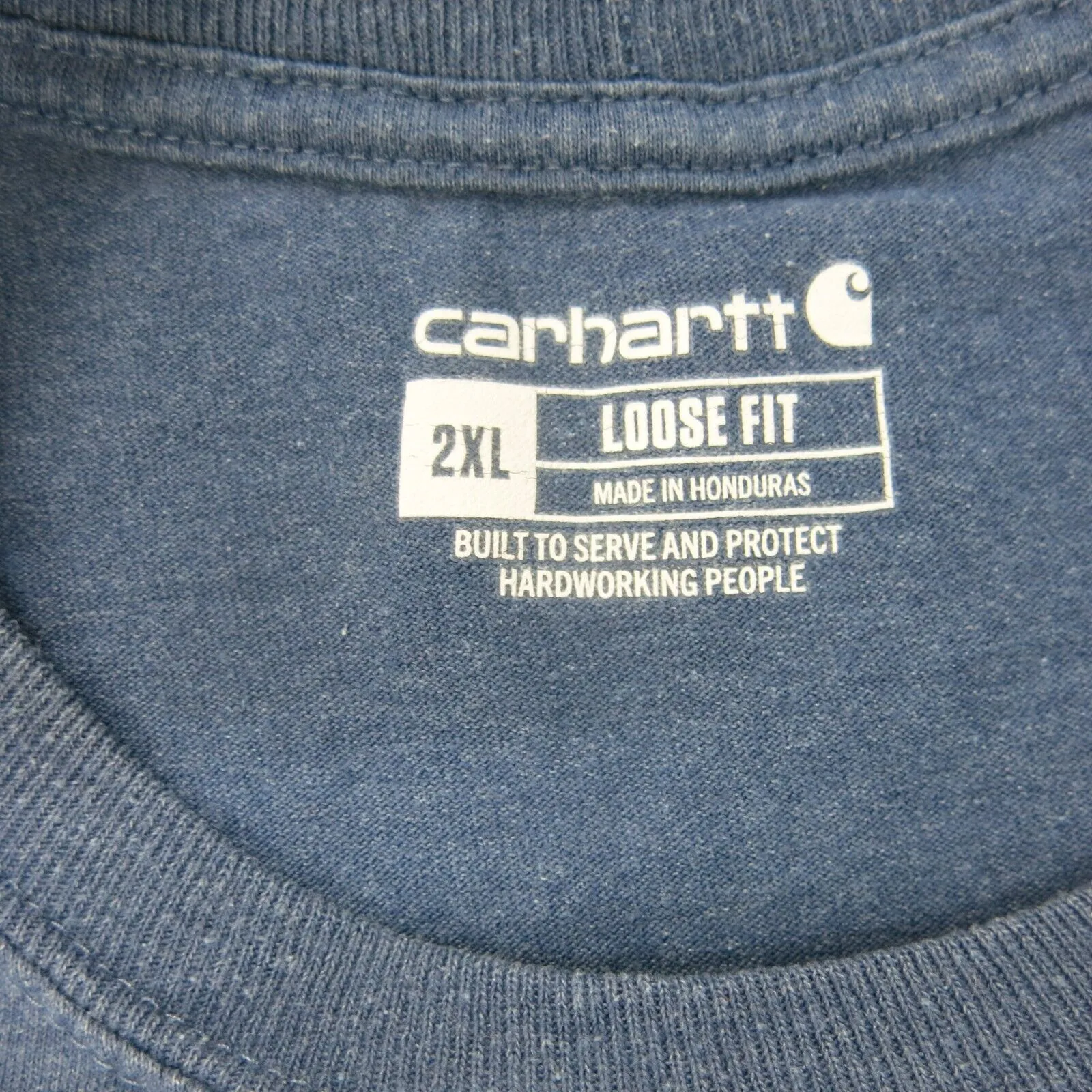 Carhartt Shirt Men 2XL Blue Crew Neck Tee Short Sleeve Lightweight Loose Fit