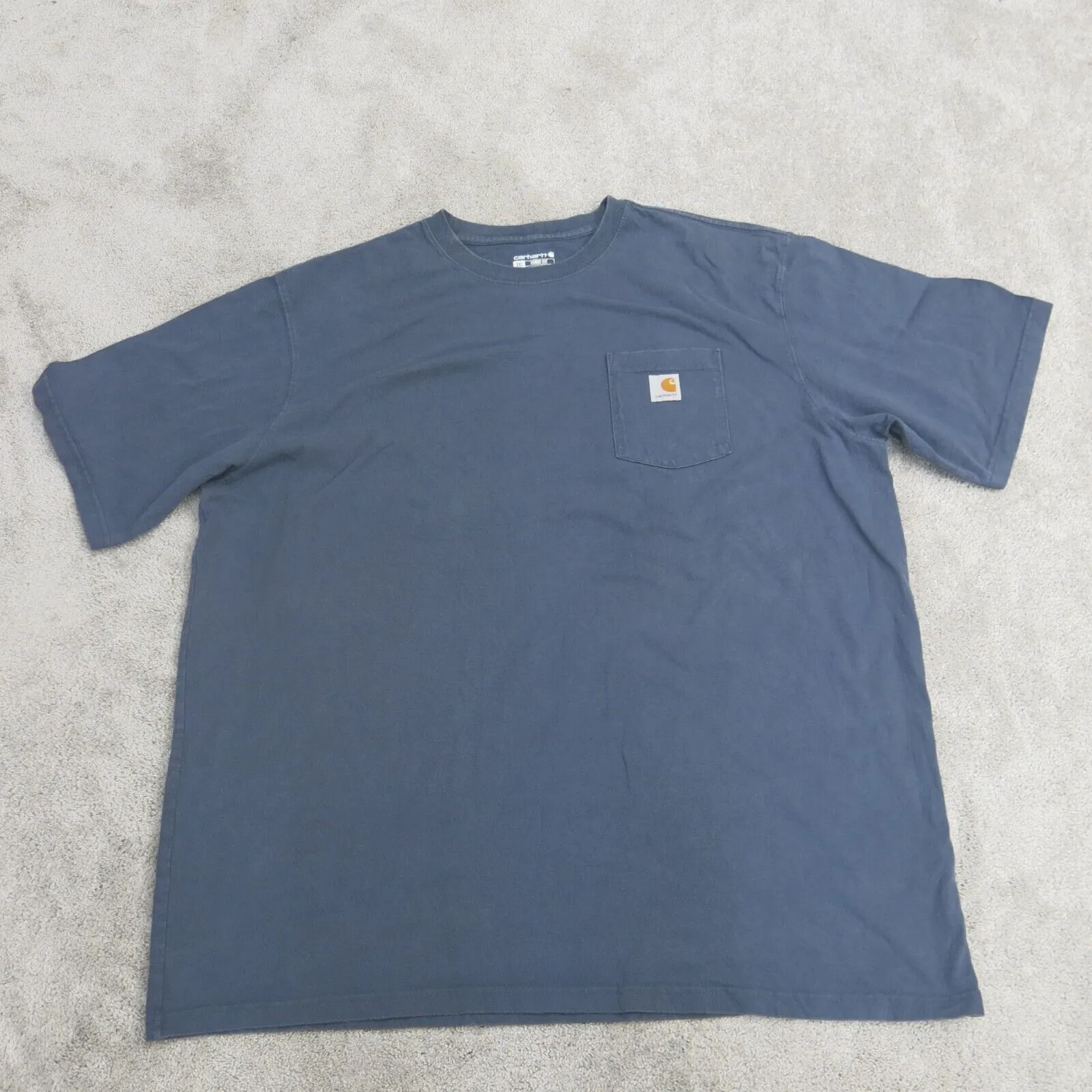 Carhartt Shirt Mens 3XL Blue Loose Fit Pocket Tee Work Wear Casual Crew Neck Tee