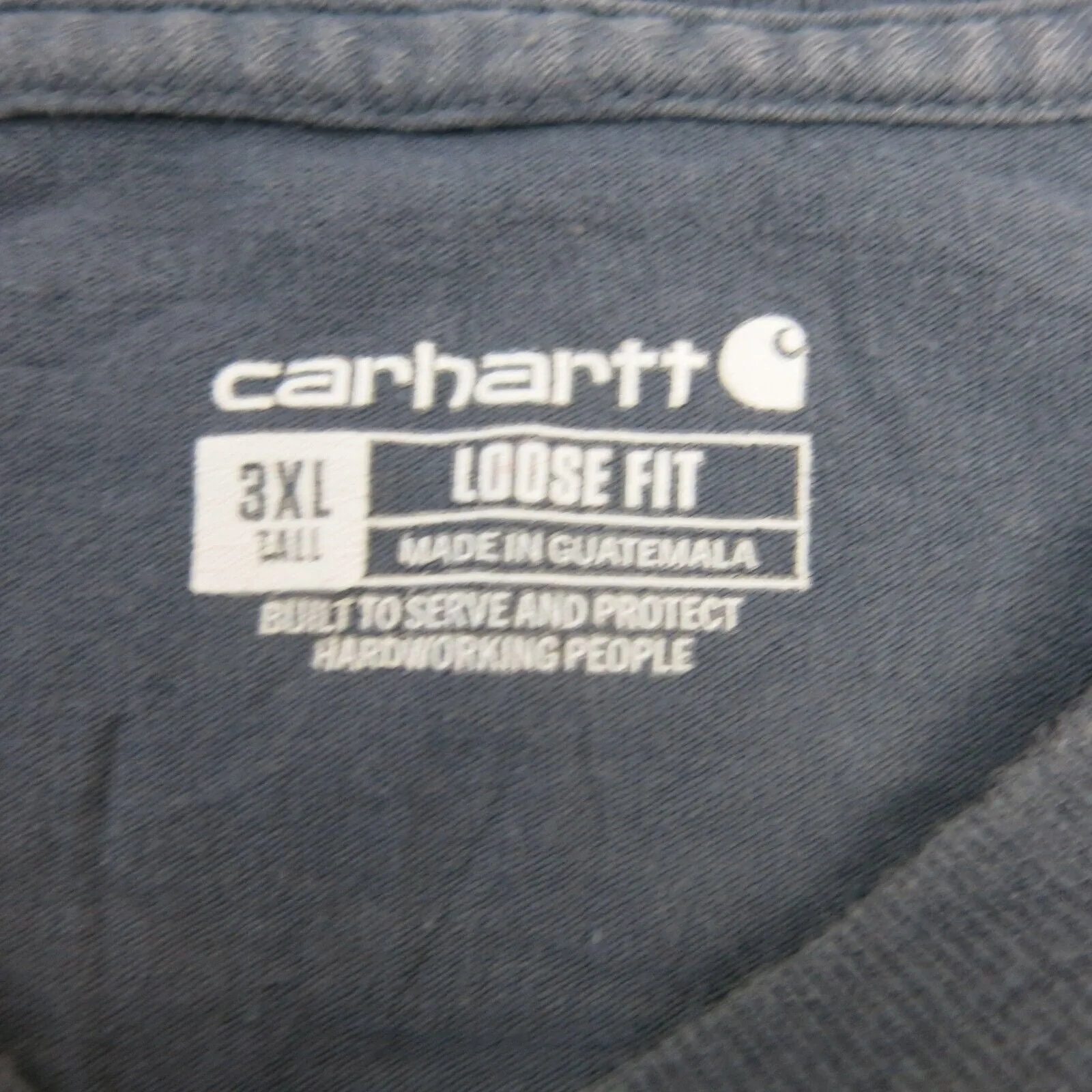 Carhartt Shirt Mens 3XL Blue Loose Fit Pocket Tee Work Wear Casual Crew Neck Tee