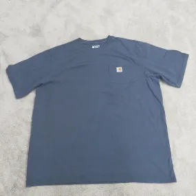 Carhartt Shirt Mens 3XL Blue Loose Fit Pocket Tee Work Wear Casual Crew Neck Tee
