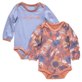 CG9849 - Carhartt Girl's Long-Sleeve Woodland Print Bodysuit 2pc Set