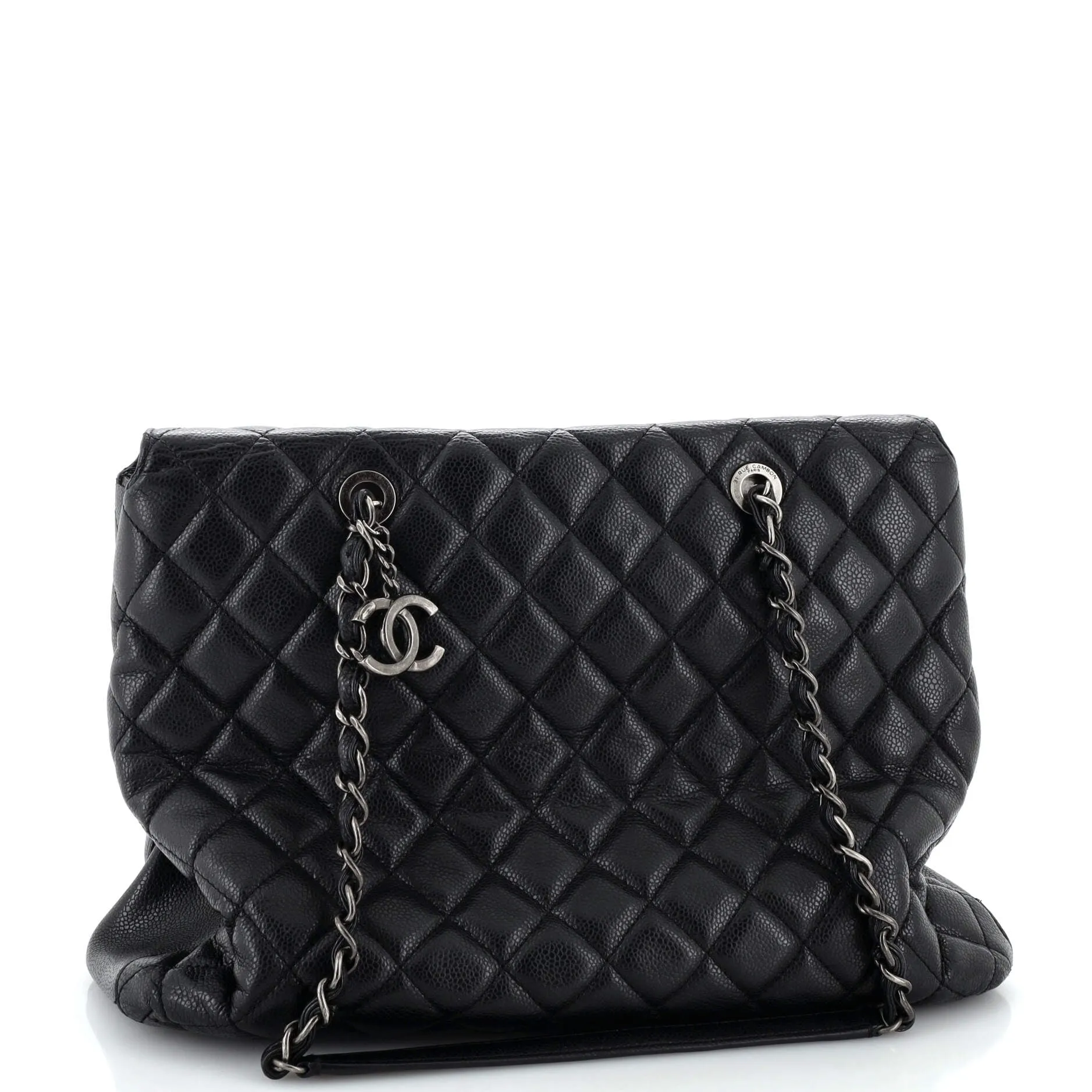 Chanel City Shopping Tote Quilted Caviar