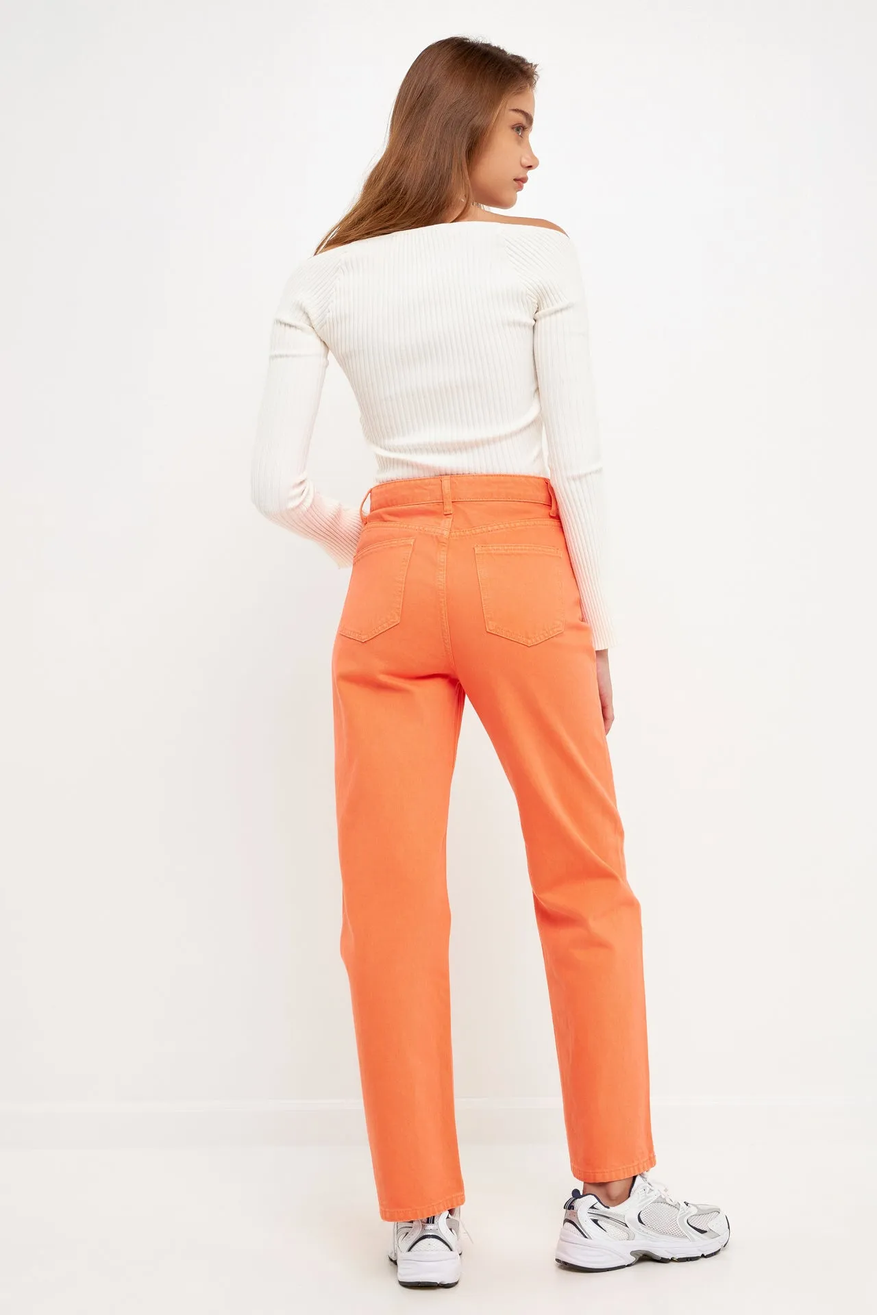 Color Full Length Wide Leg Jean