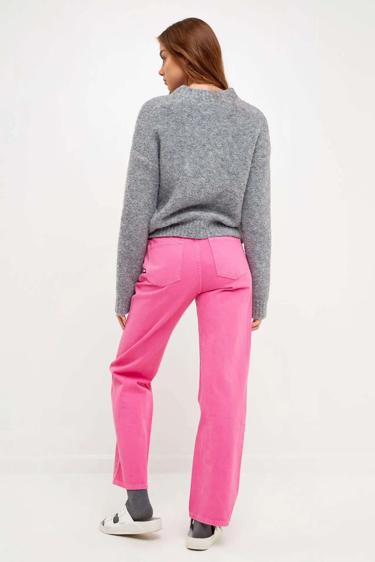 Color Full Length Wide Leg Jean