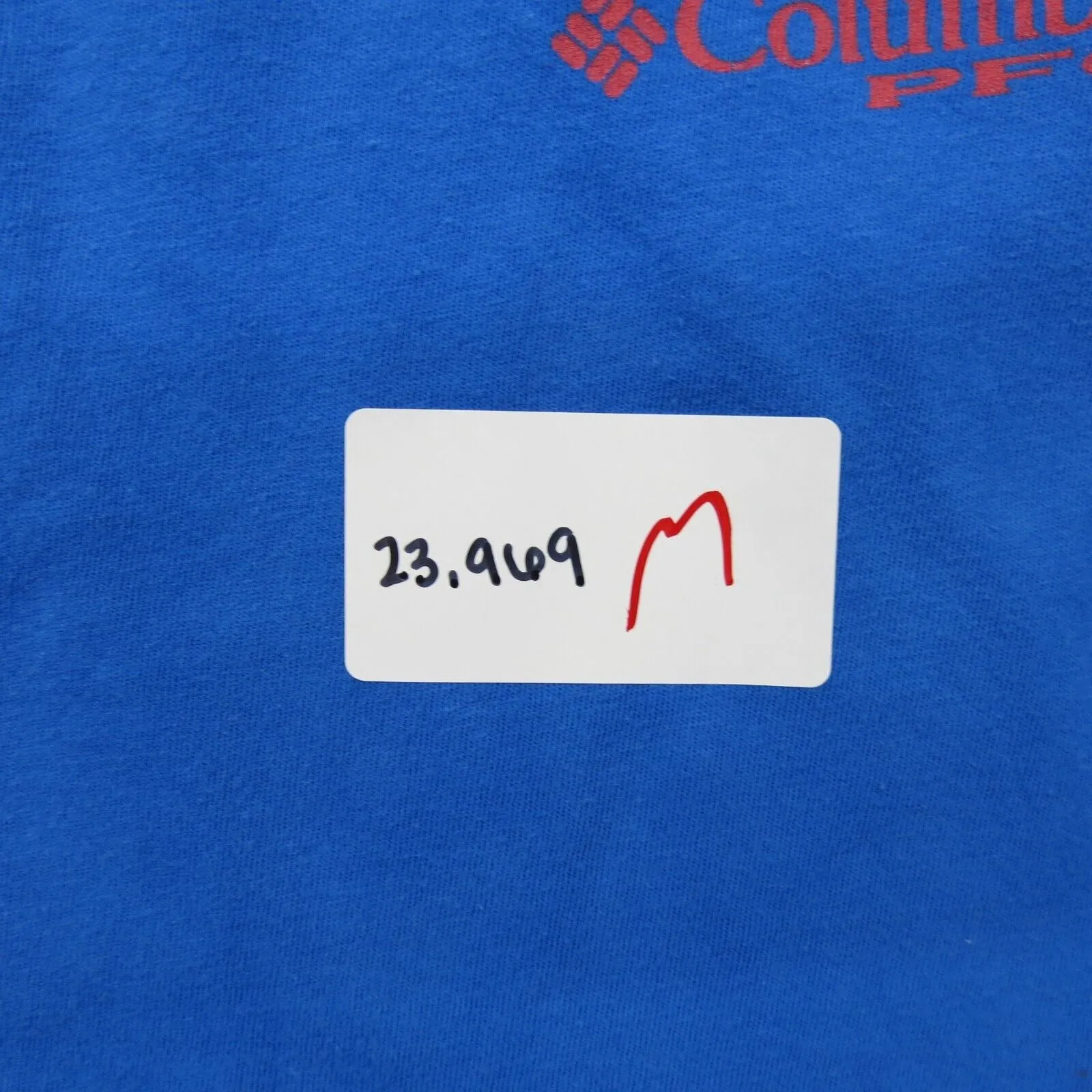 Columbia PFG Mens T Shirt Top 100% Cotton Back Graphic Tee Short Sleeve Blue L