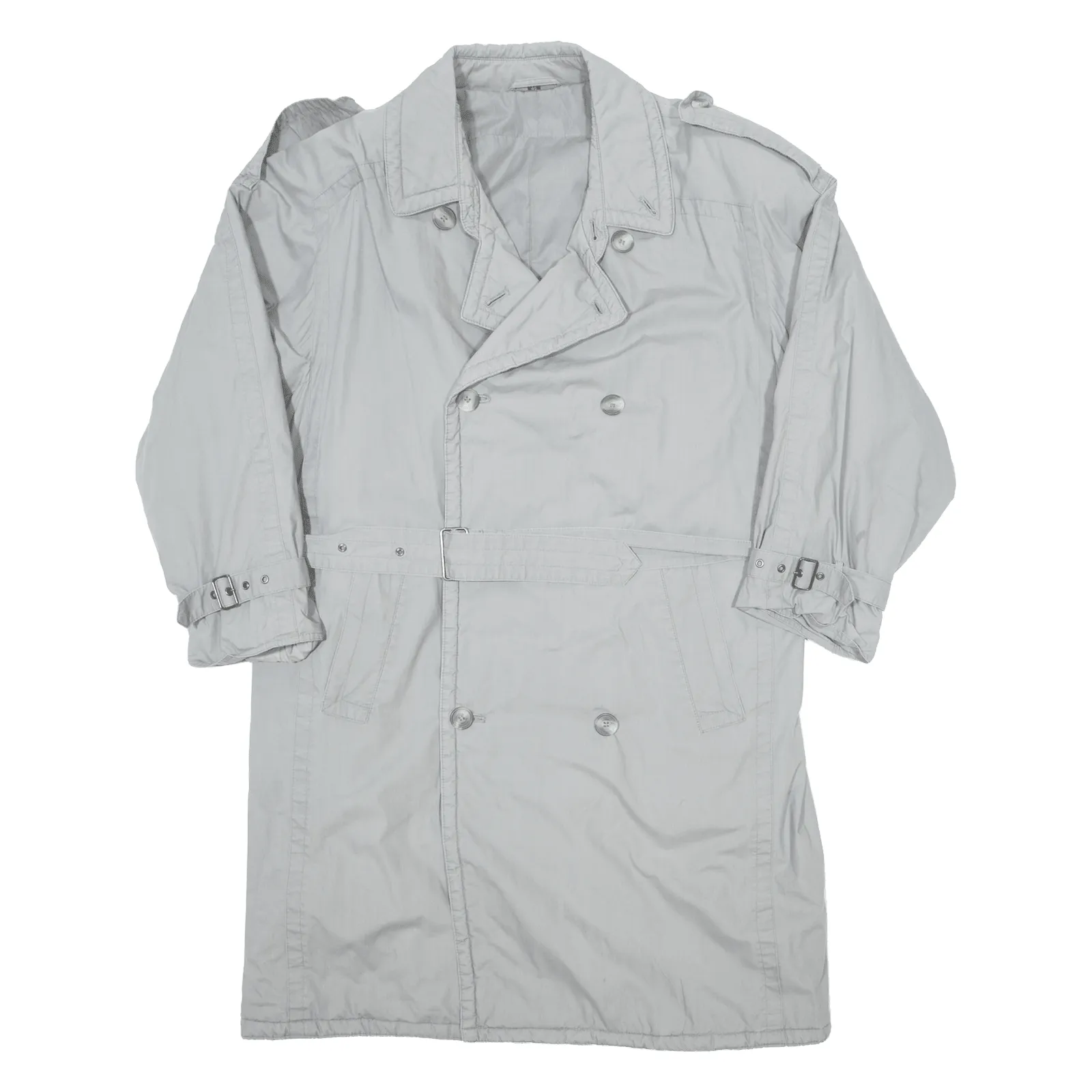 CREATION MANOR Insulated Mens Trench Coat Grey 90s L