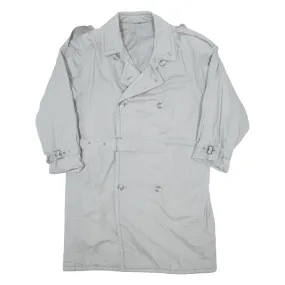 CREATION MANOR Insulated Mens Trench Coat Grey 90s L