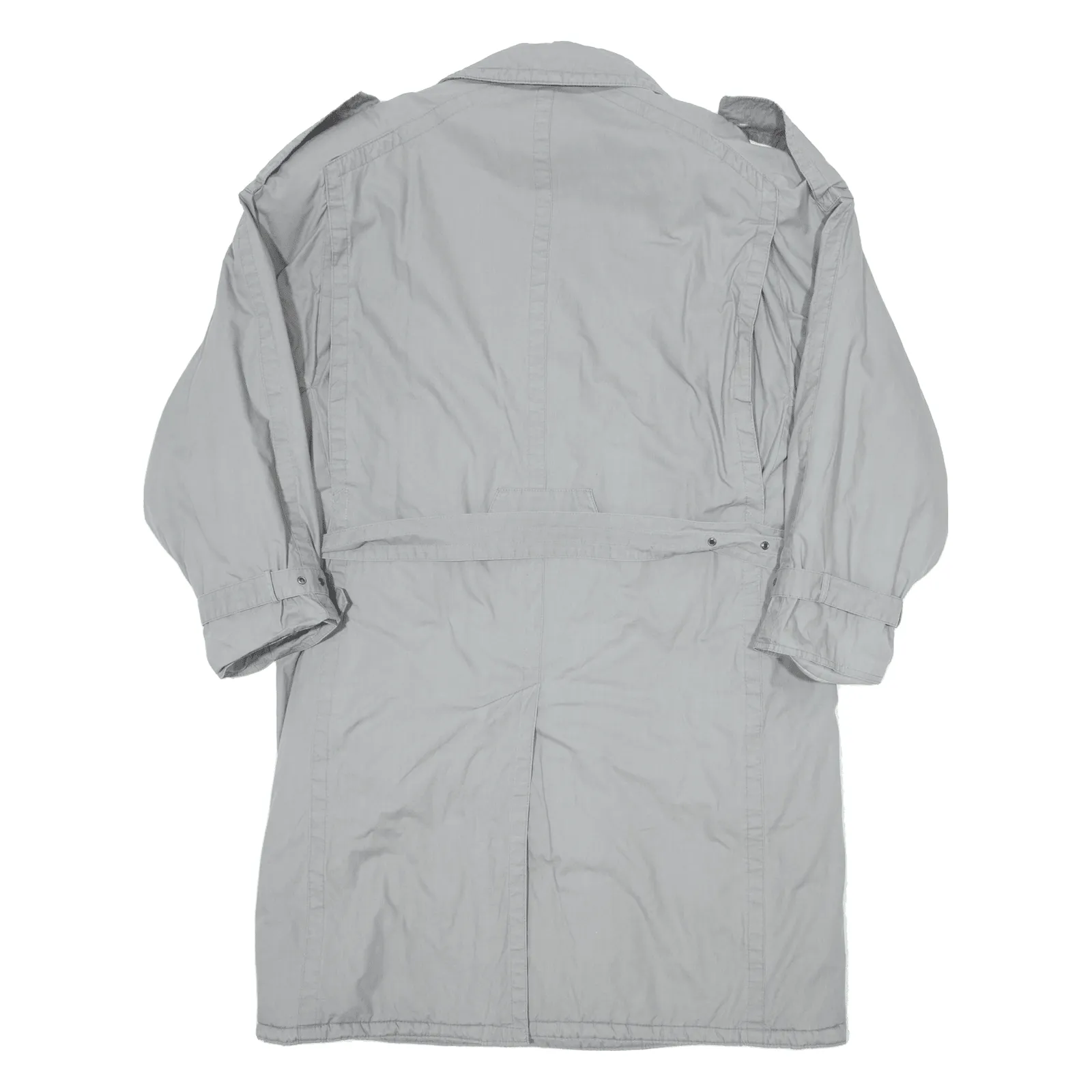 CREATION MANOR Insulated Mens Trench Coat Grey 90s L