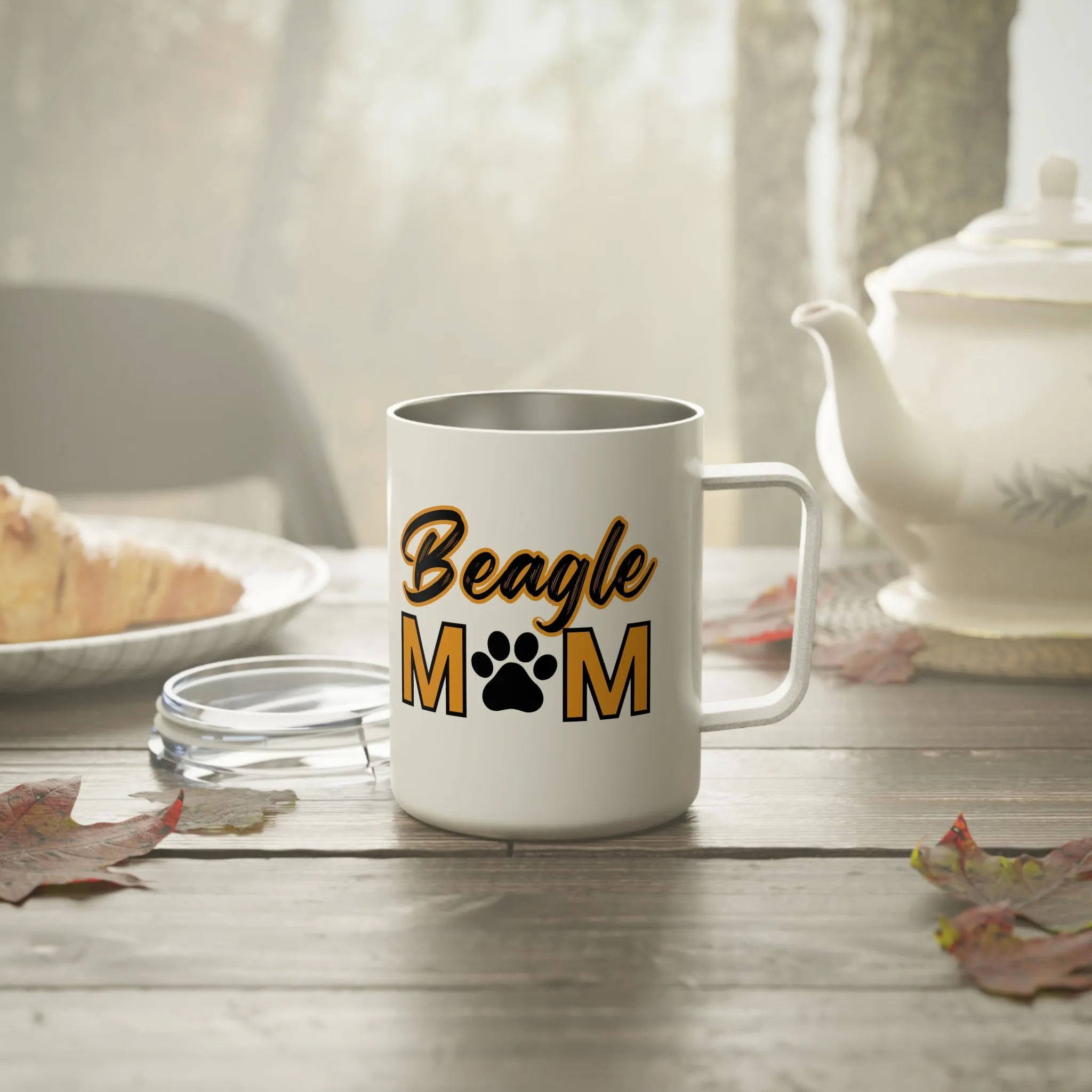 Cute Beagle Mom Insulated Coffee Mug, 10oz  for hot and cold drinks Dog Lover Gift, Gift for Her, Dog People