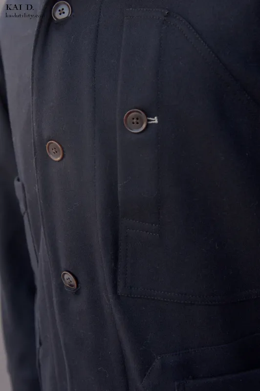 Degas Work Jacket - Navy Virgin Wool - S, M