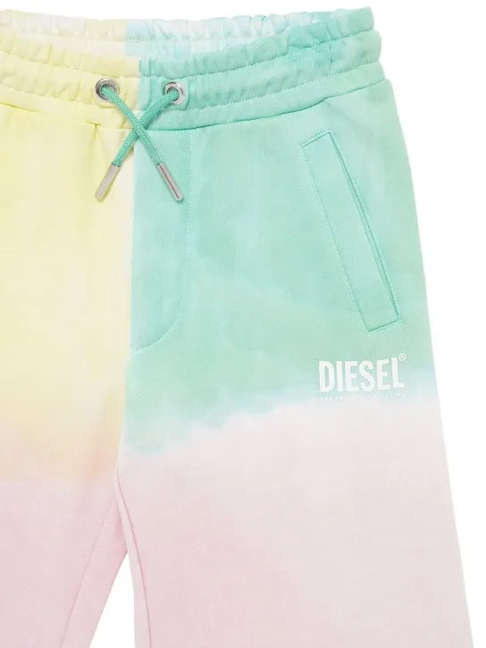 Diesel Kids   Color block cotton sweat shorts 