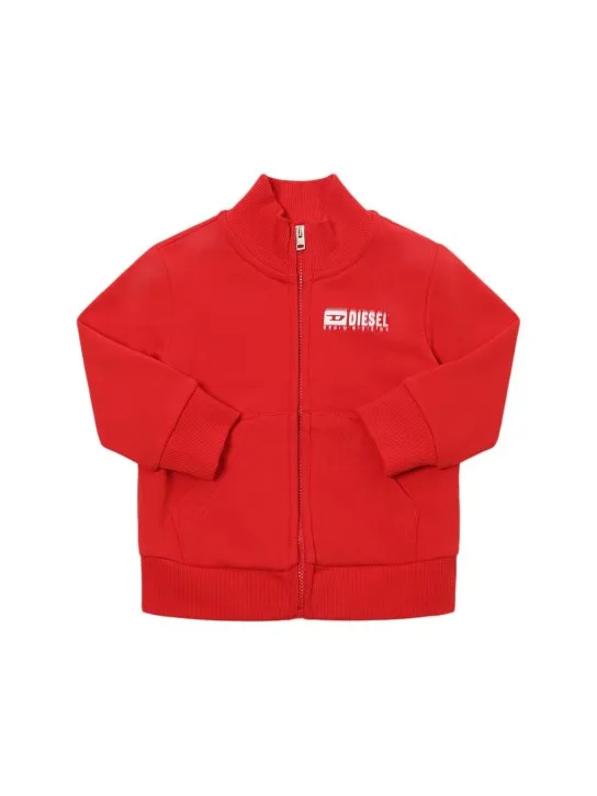 Diesel Kids   Cotton zip-up sweatshirt w/logo 