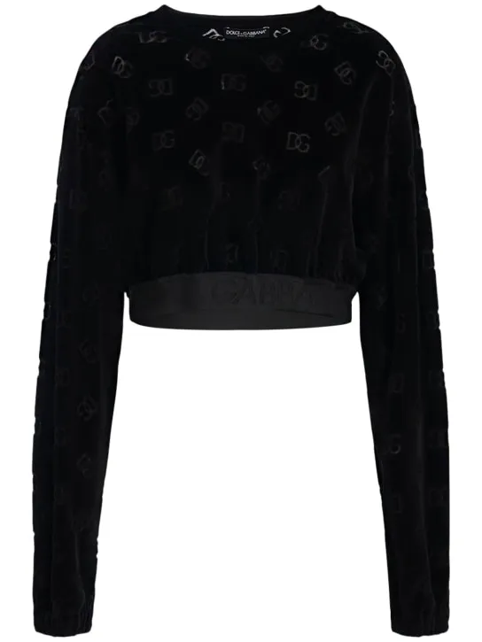 Dolce&amp;Gabbana   Chenille monogram jacquard sweatshirt 