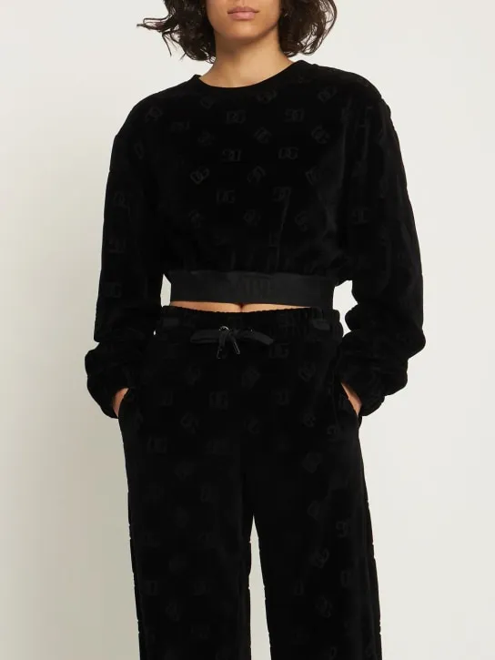 Dolce&amp;Gabbana   Chenille monogram jacquard sweatshirt 