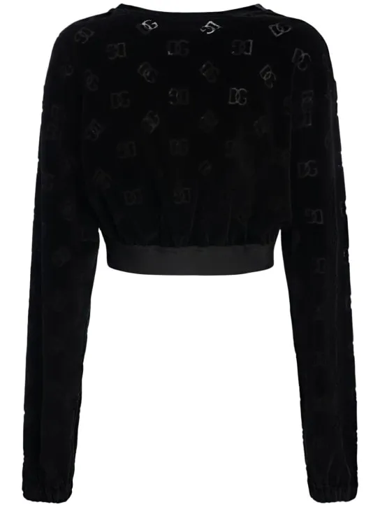 Dolce&amp;Gabbana   Chenille monogram jacquard sweatshirt 